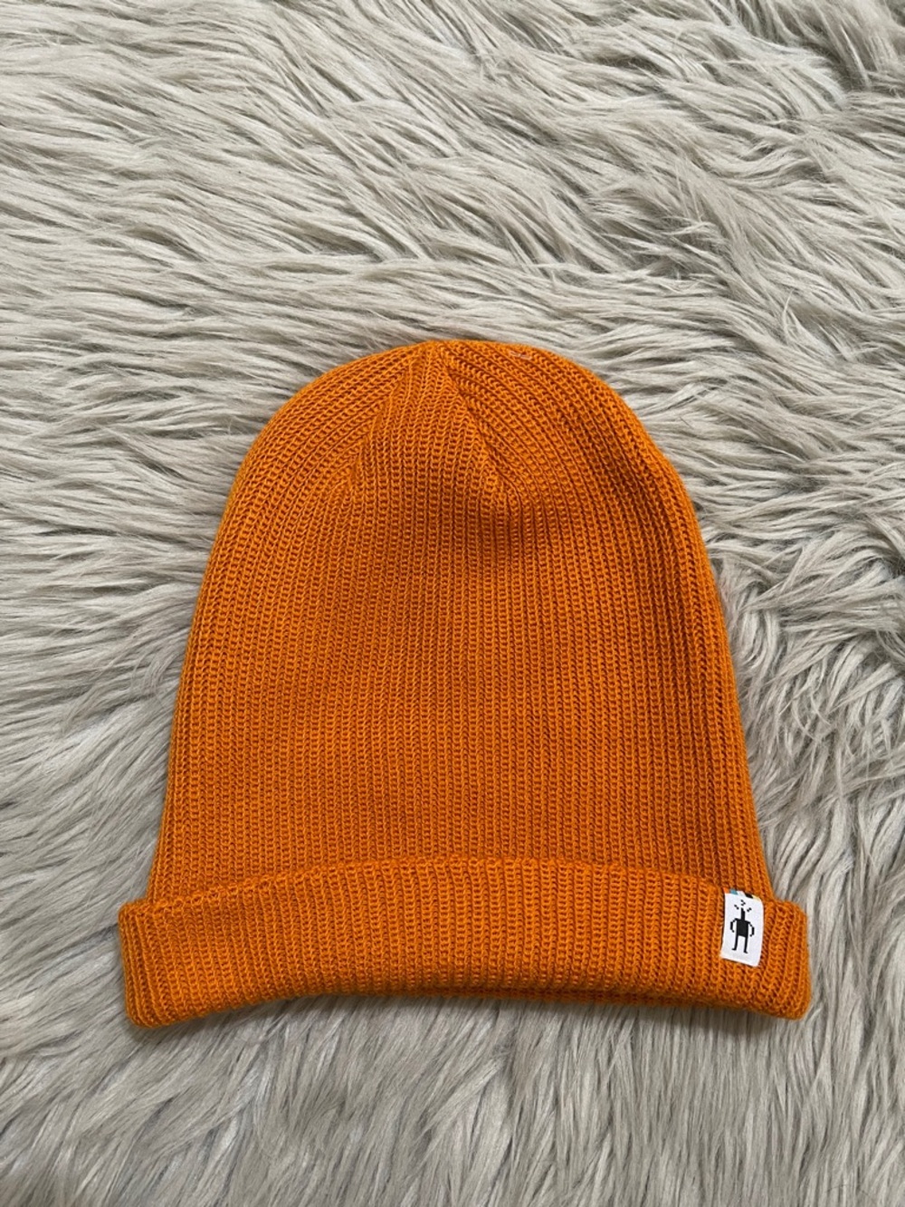 Smartwool Orange Ribbed Knit Beanie